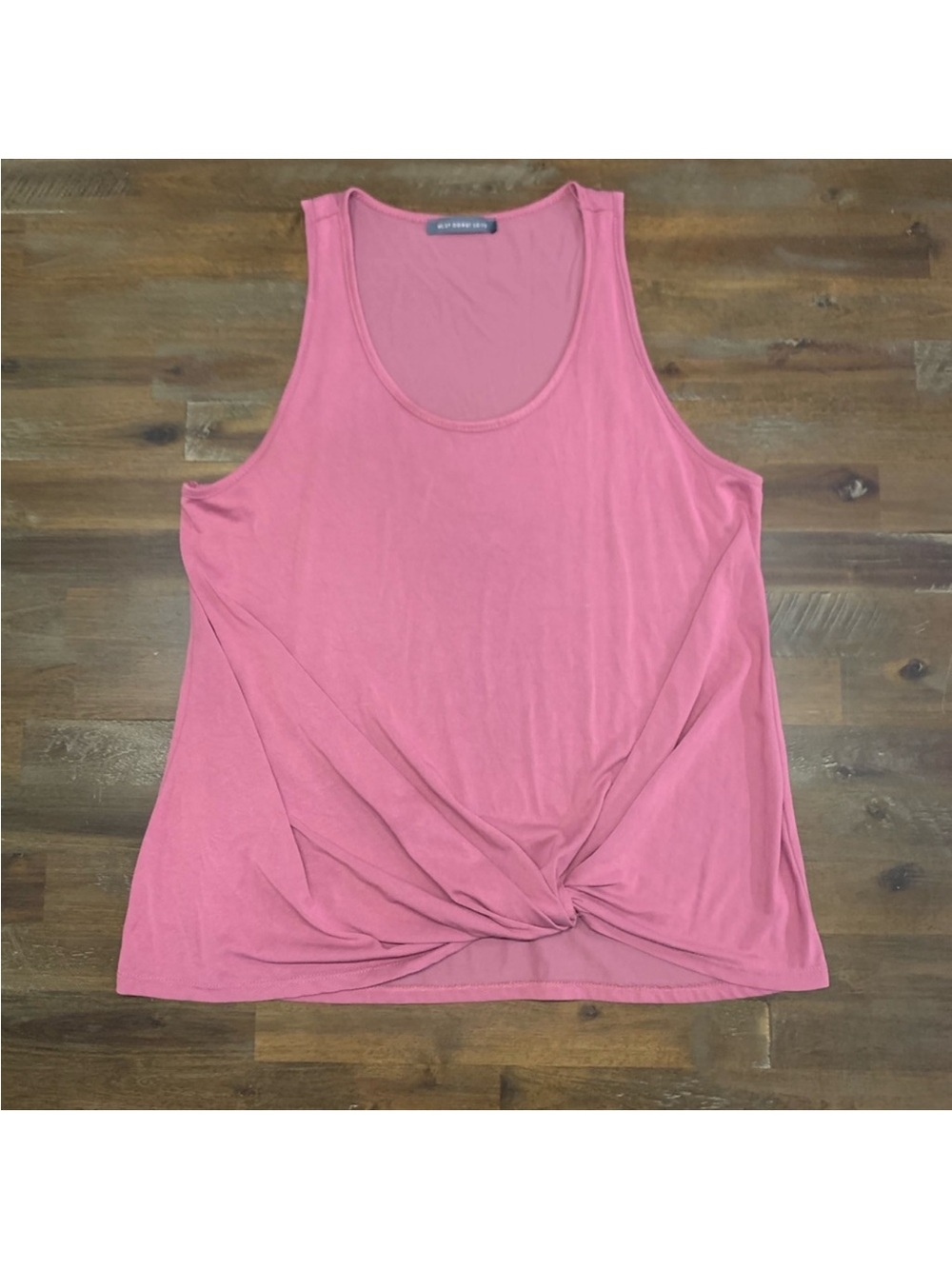 ✅ West Coast Love modal blush pink racerback tank top with twisted knot front